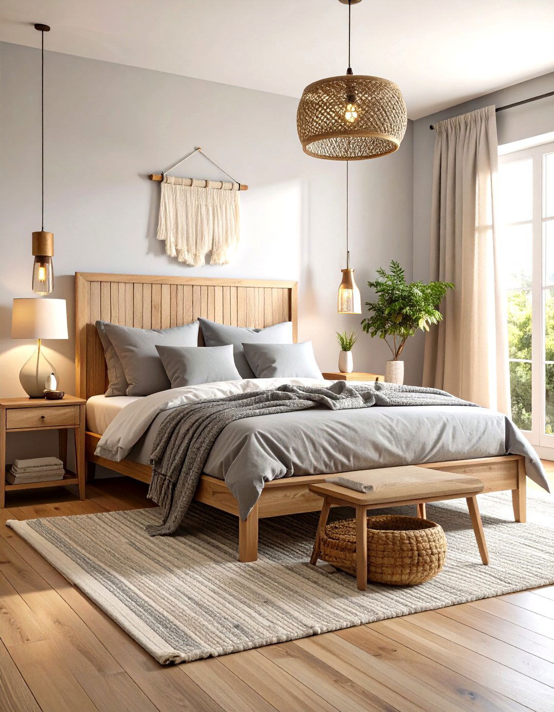 Organic Linen and Cotton Bedding for a Breathable Grey Boho Bedroom - 20 Grey Boho Bedroom Ideas