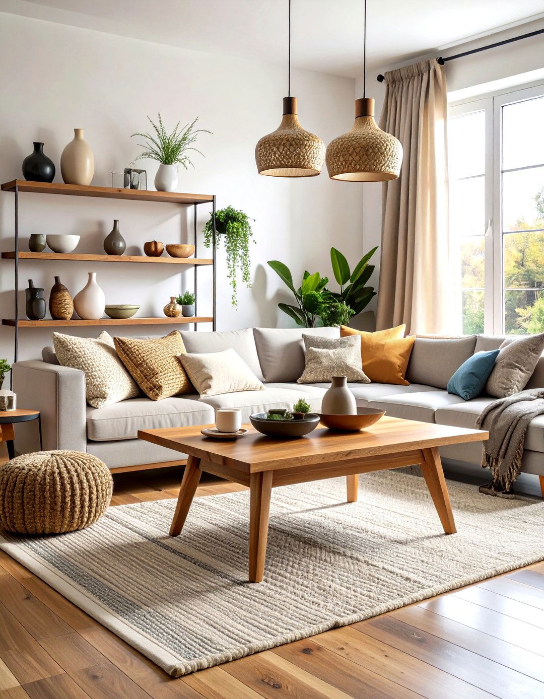 Organic Modern Living Room Mixed Material Combinations - 20 Organic Modern Living Room Design Ideas