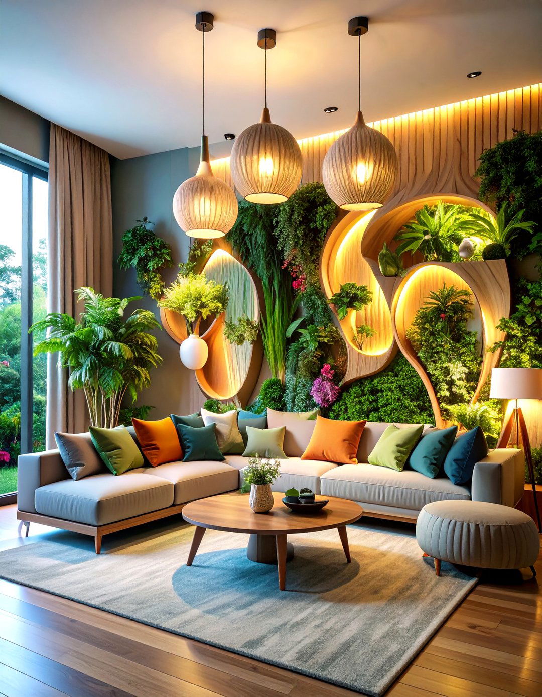 Organic Shape Living Room Wall Lighting Ideas for Natural Flow - 20 Living Room Wall Lighting Ideas