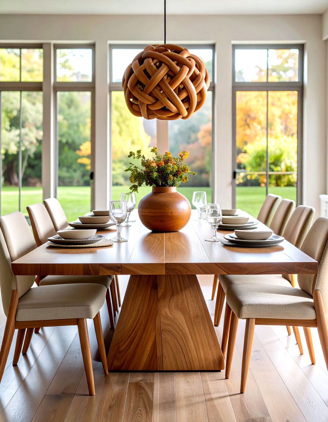 Organic Stone or Teak Sculpture - 20 Dining Table Centerpiece Ideas