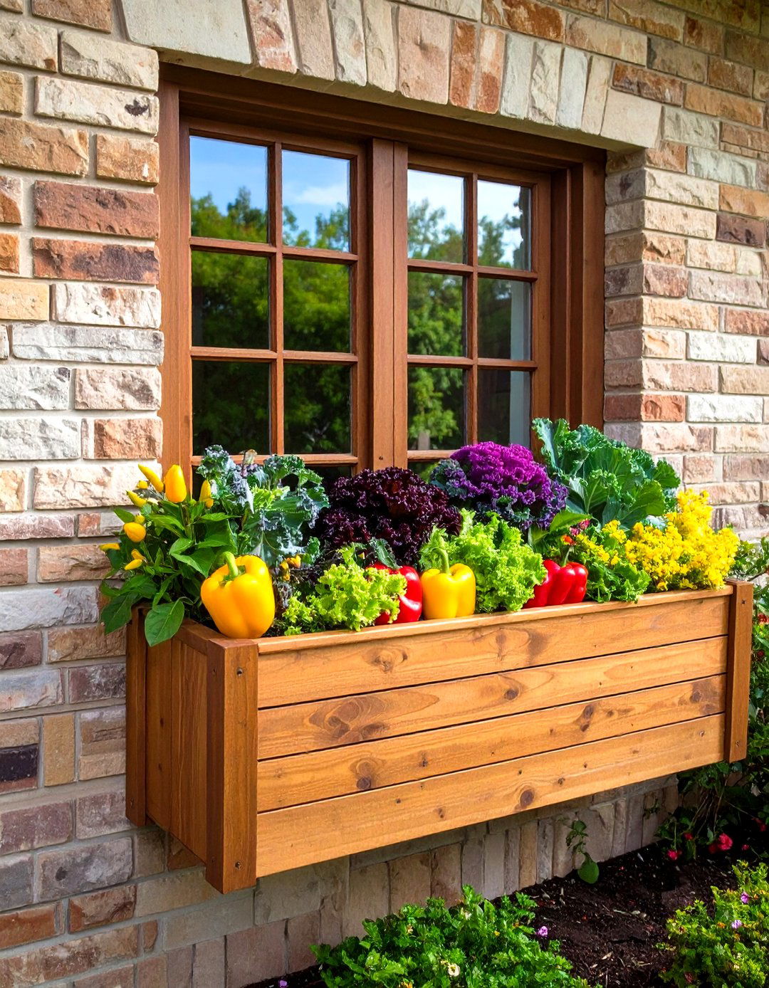 Ornamental Pepper and Kale Fall Window Box Display - 20 Fall Window Box Ideas