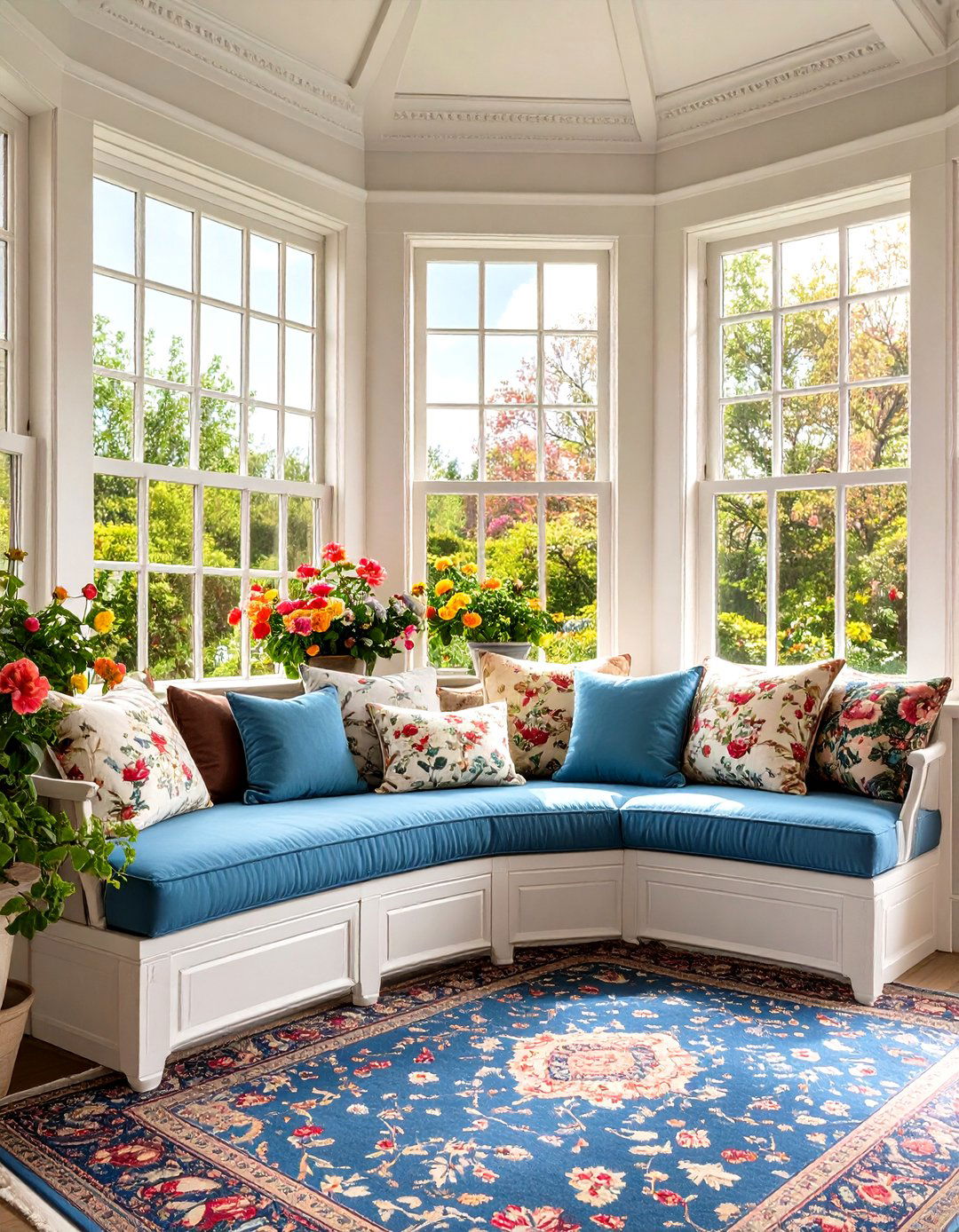 Ornate Bay Window Alcove - 20 Victorian Sunroom Ideas