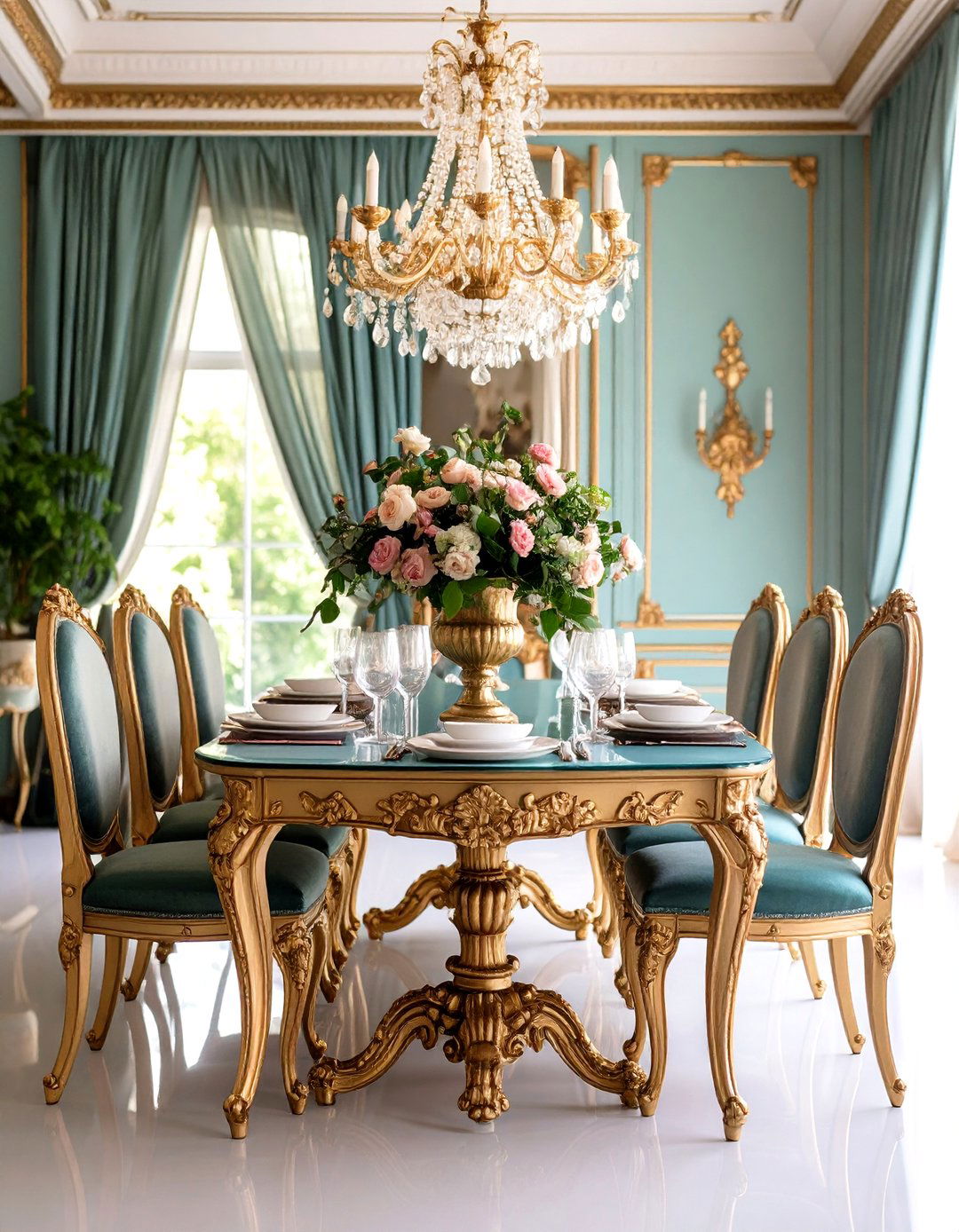 Ornate Gilded Parisian Dining Room - 20 Parisian Dining Room Ideas