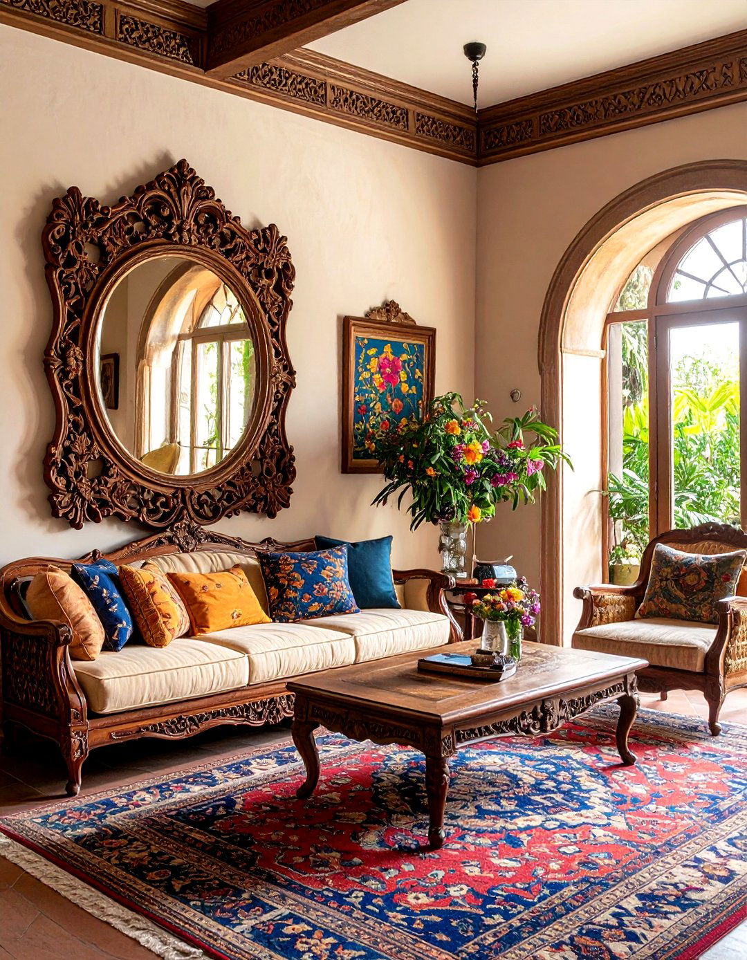 Ornate Mirrors and Wall Decor - 20 Spanish Style Living Room Ideas
