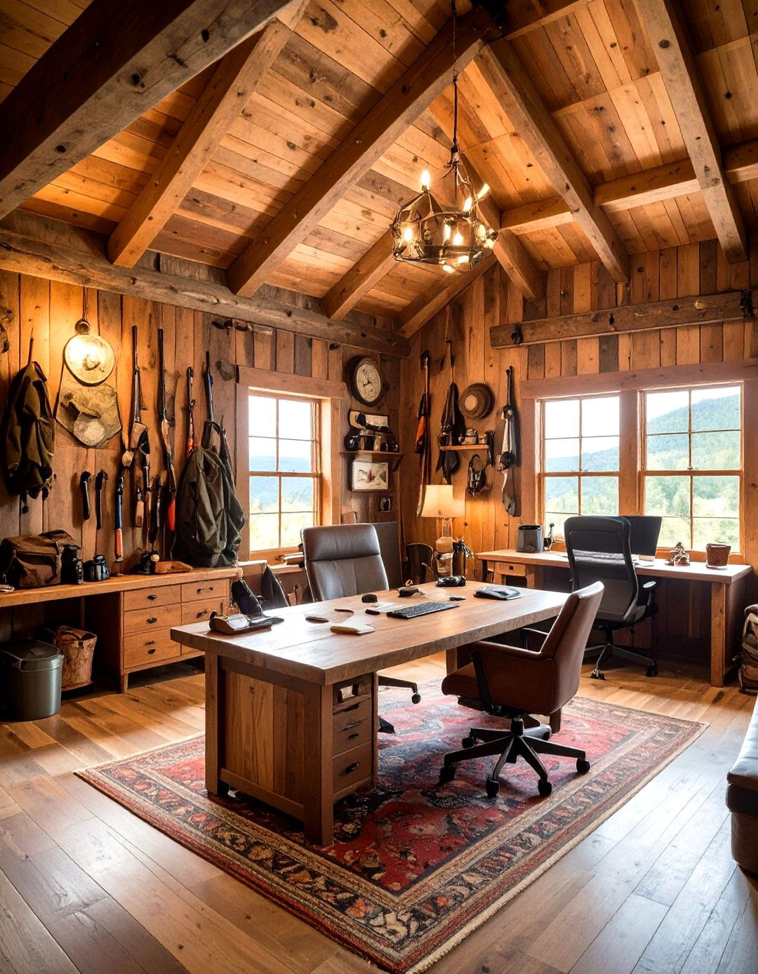 Outdoor Adventure Man Cave Office Theme - 20 Man Cave Office Ideas