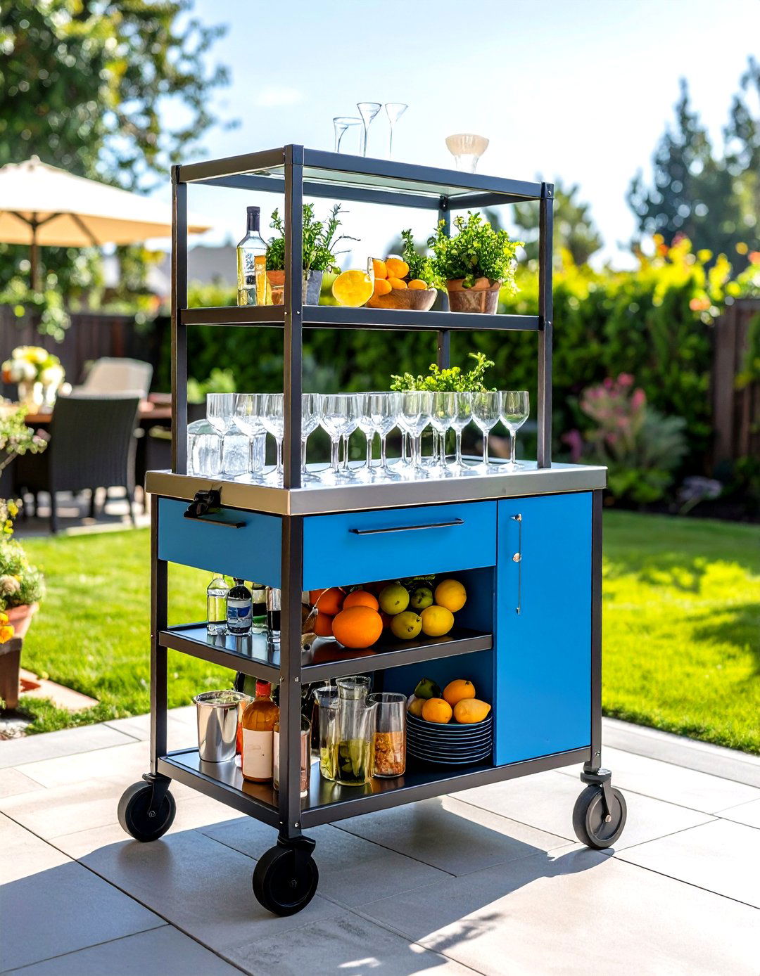 Outdoor Bar Cart and Mobile Serving Furniture - 20 Outdoor Furniture Ideas