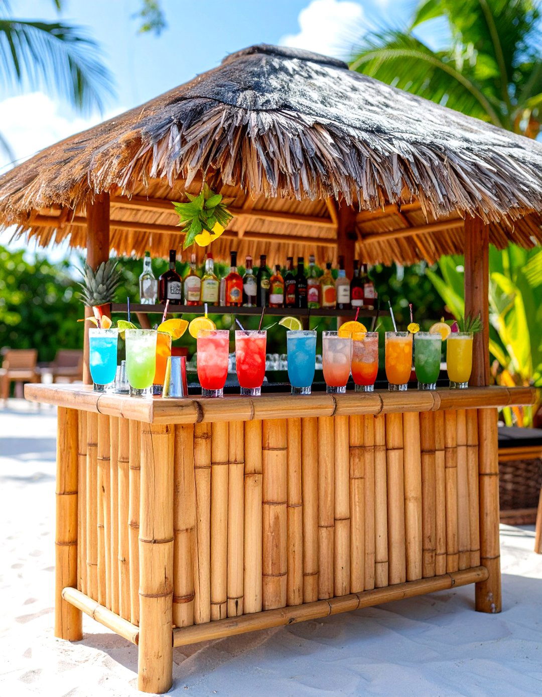 Outdoor Bar Cart or Tiki Bar - 20 Tropical Patio Ideas