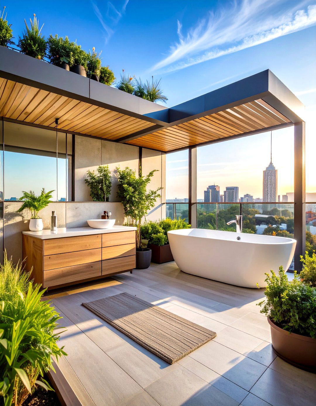 Outdoor Bathroom Rooftop Terrace Setup - 20 Outdoor Bathroom Ideas