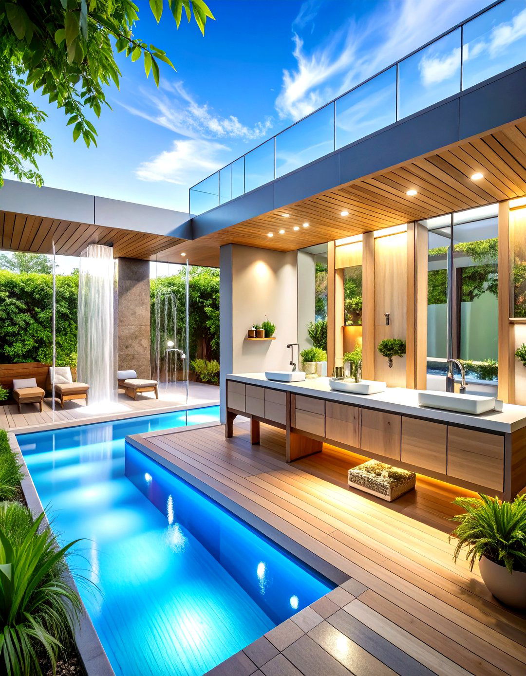 Outdoor Bathroom Spa Inspired Wellness Zone - 20 Outdoor Bathroom Ideas