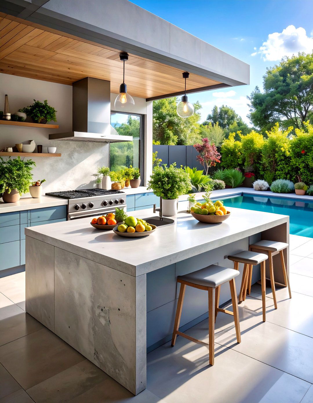 Outdoor Concrete Countertop with Weather Resistance - 20 Concrete Countertop Ideas