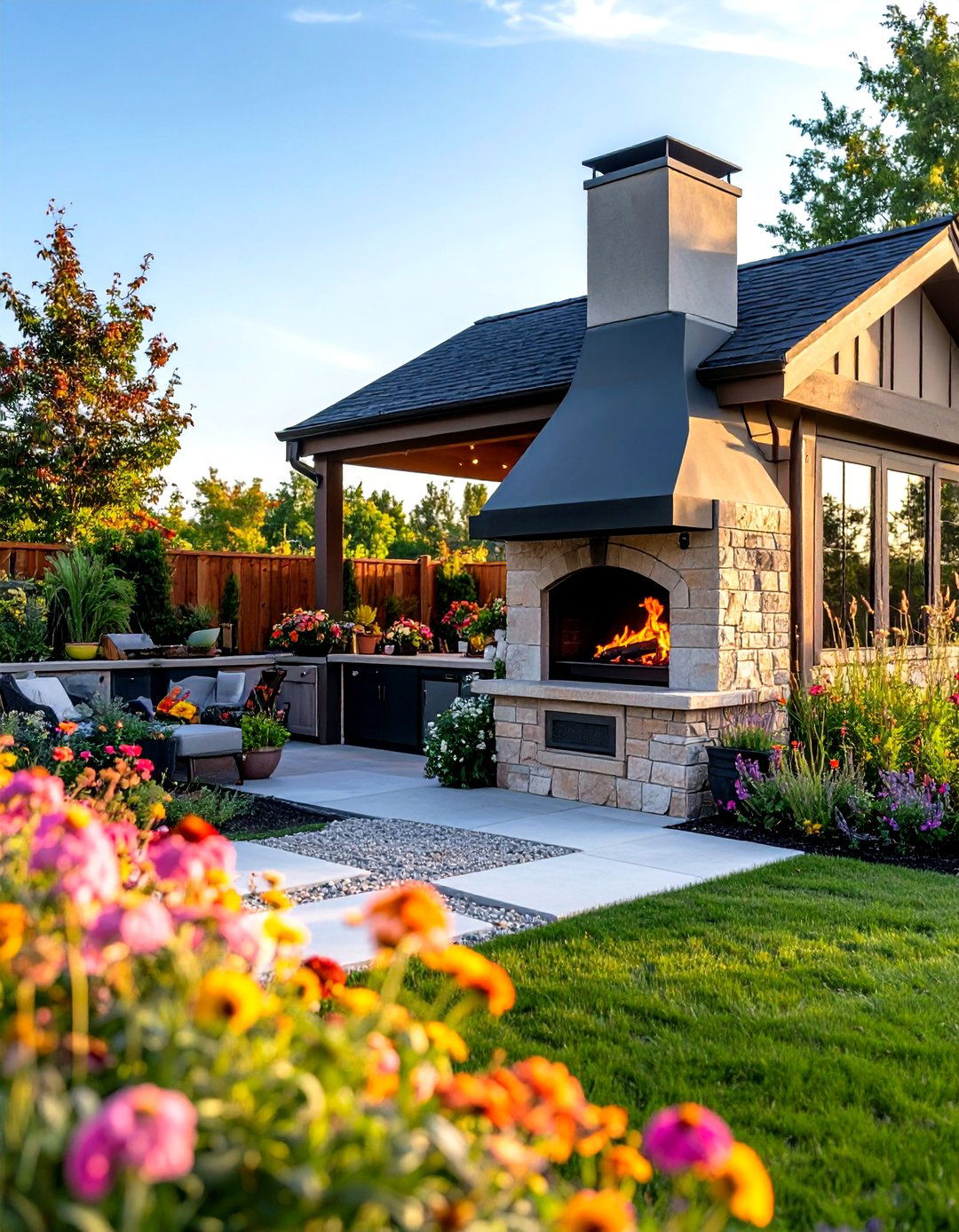 Outdoor Corner Fireplace with Pizza Oven - 20 Outdoor Corner Fireplace Ideas