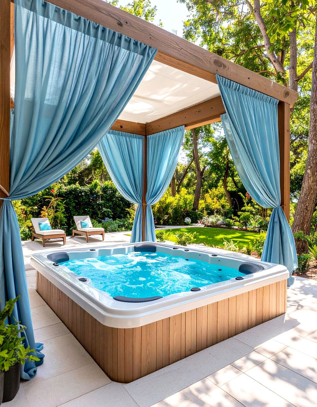 Outdoor Curtain Hot Tub Enclosure - 20 Hot Tub Enclosure Ideas