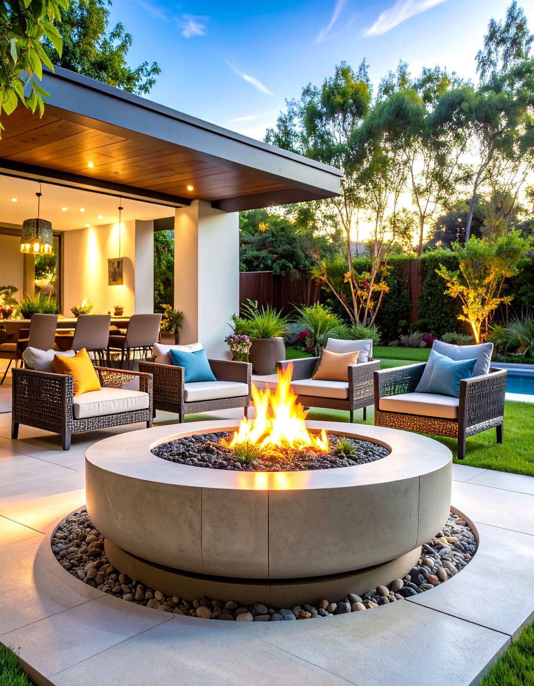 Outdoor Fireplace Contemporary Fire Bowl Setup - 20 Outdoor Fireplace Ideas