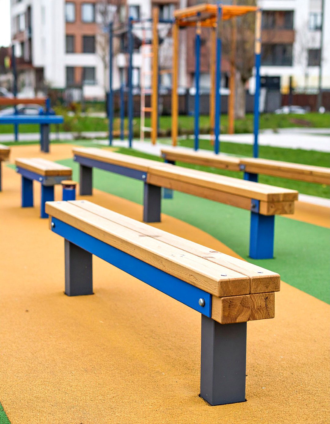 Outdoor Gym Balance Beam Section - 20 Outdoor Gym Ideas
