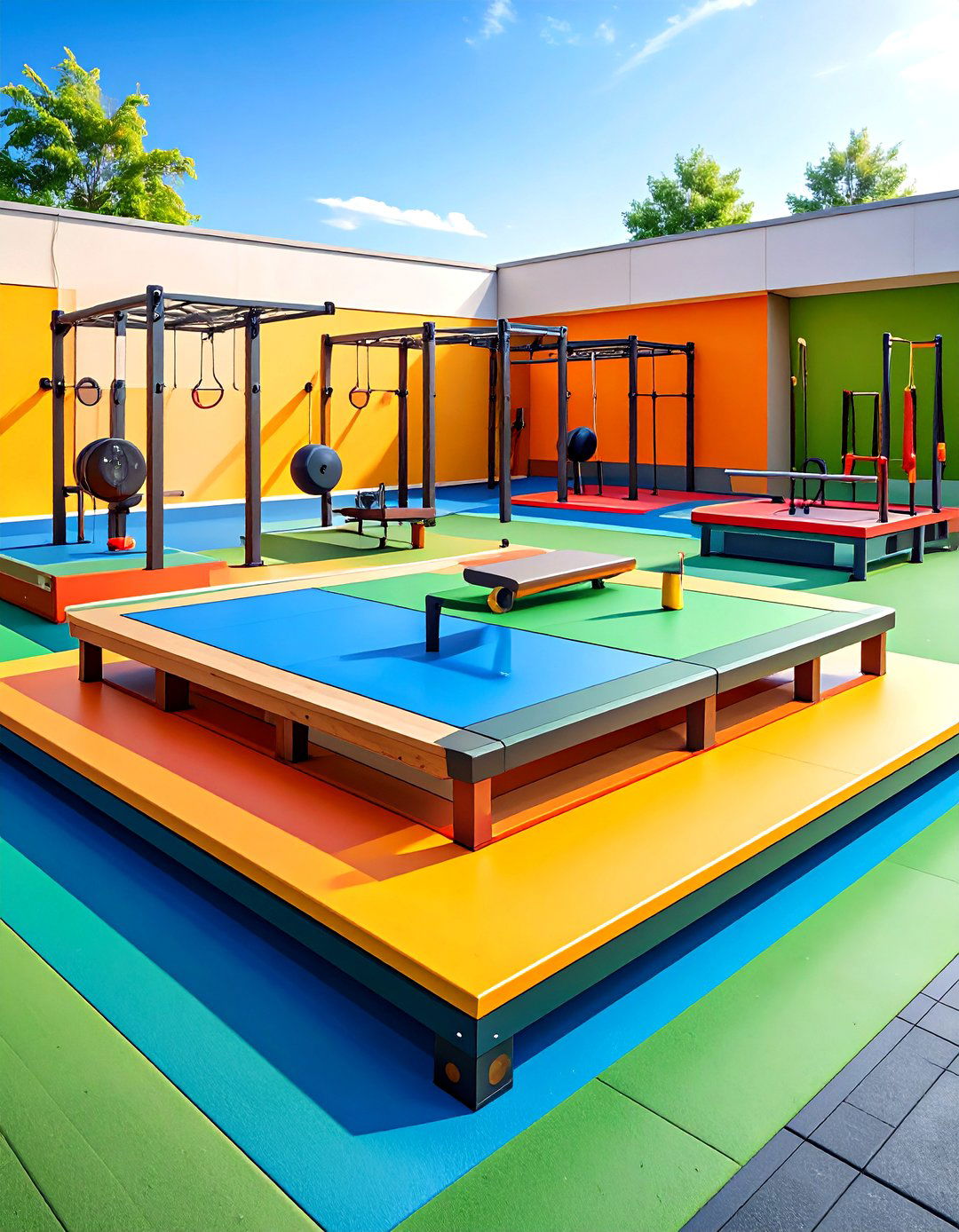 Outdoor Gym Functional Fitness Platform - 20 Outdoor Gym Ideas