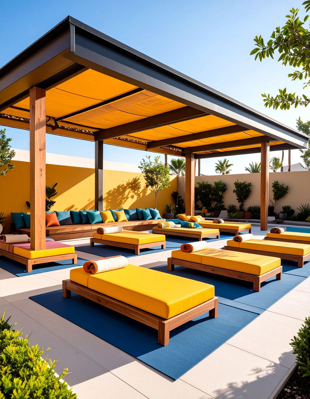 Outdoor Gym Recovery and Stretching Area - 20 Outdoor Gym Ideas