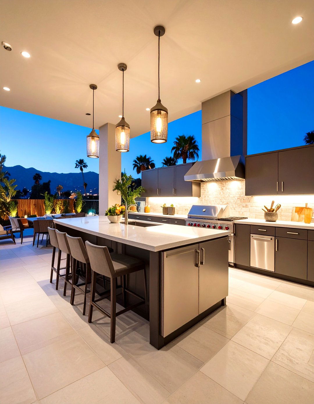 Outdoor Kitchen California Room with Chef Grade Amenities - 20 California Room Design Ideas