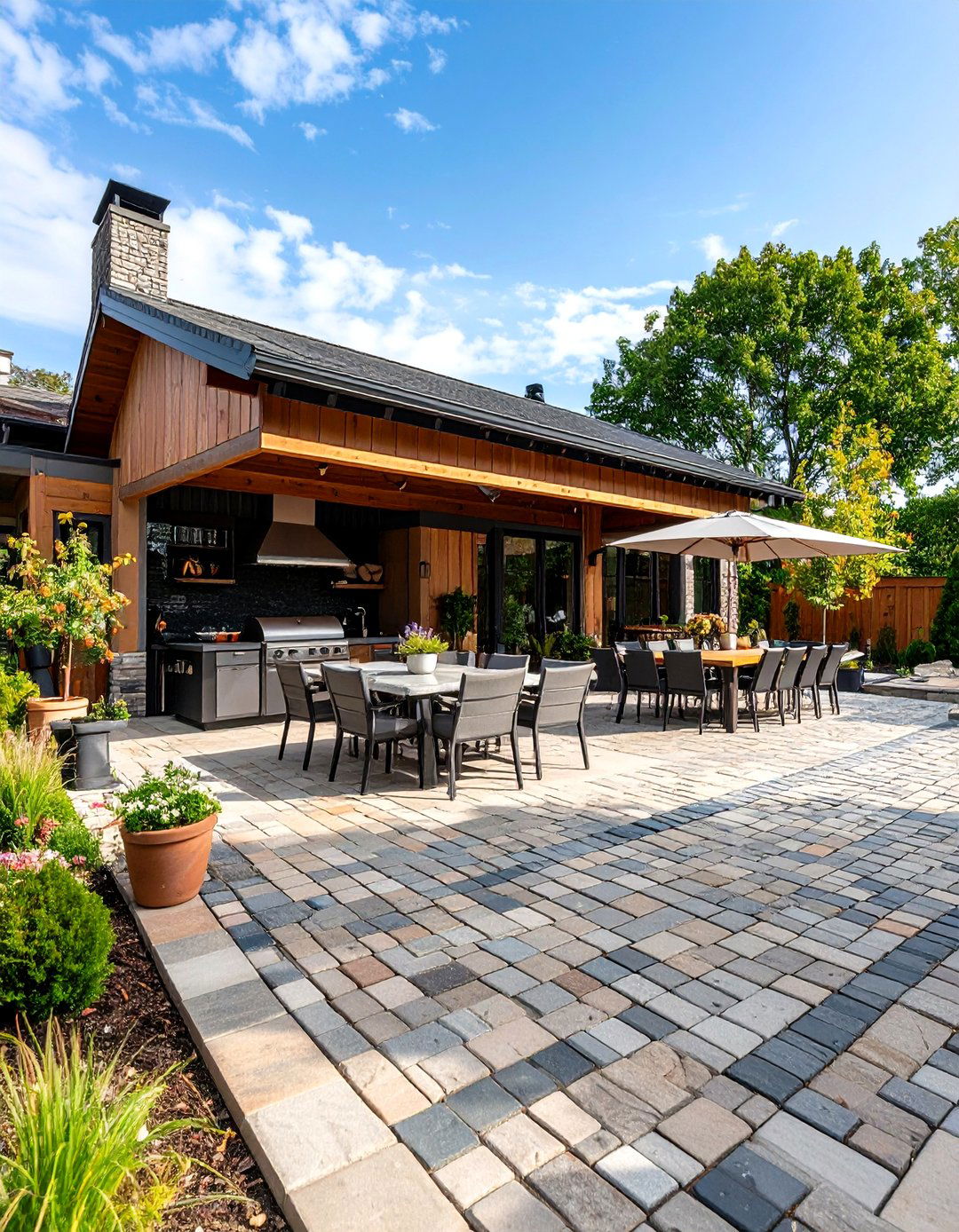 Outdoor Kitchen Cobblestone Patio - 20 cobblestone patio ideas