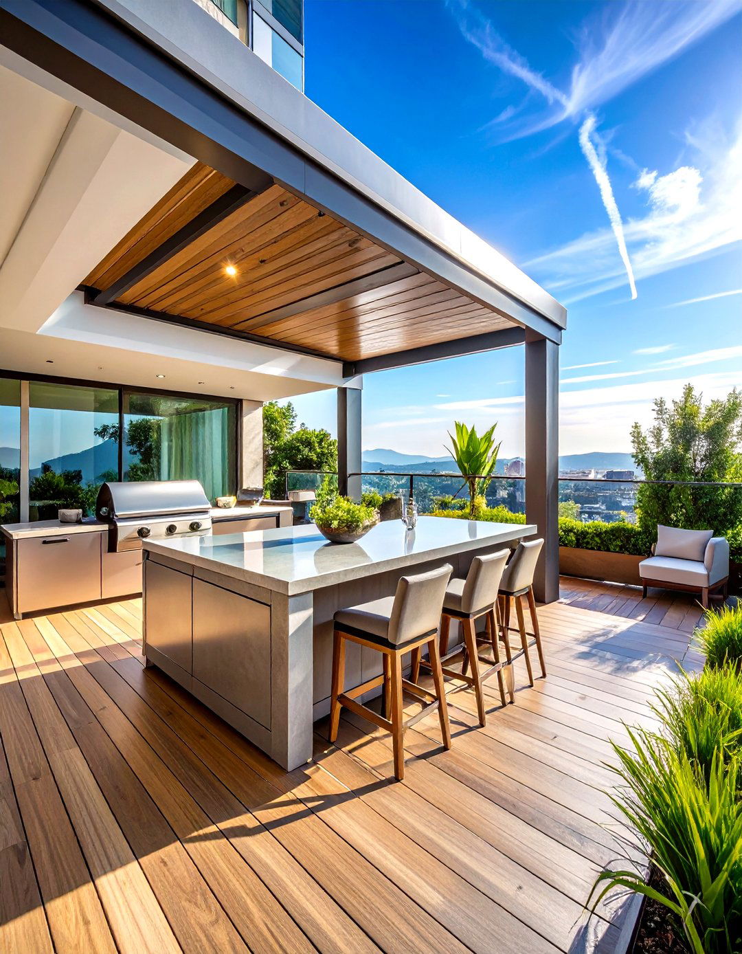 Outdoor Kitchen Entertainment Penthouse Balcony - 20 Penthouse Balcony Ideas