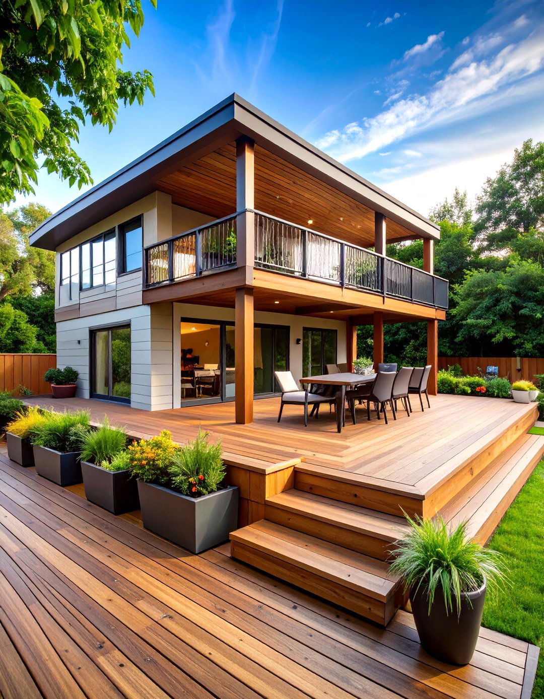 Outdoor Living Space Multi Level Deck - 20 Outdoor Living Space Ideas