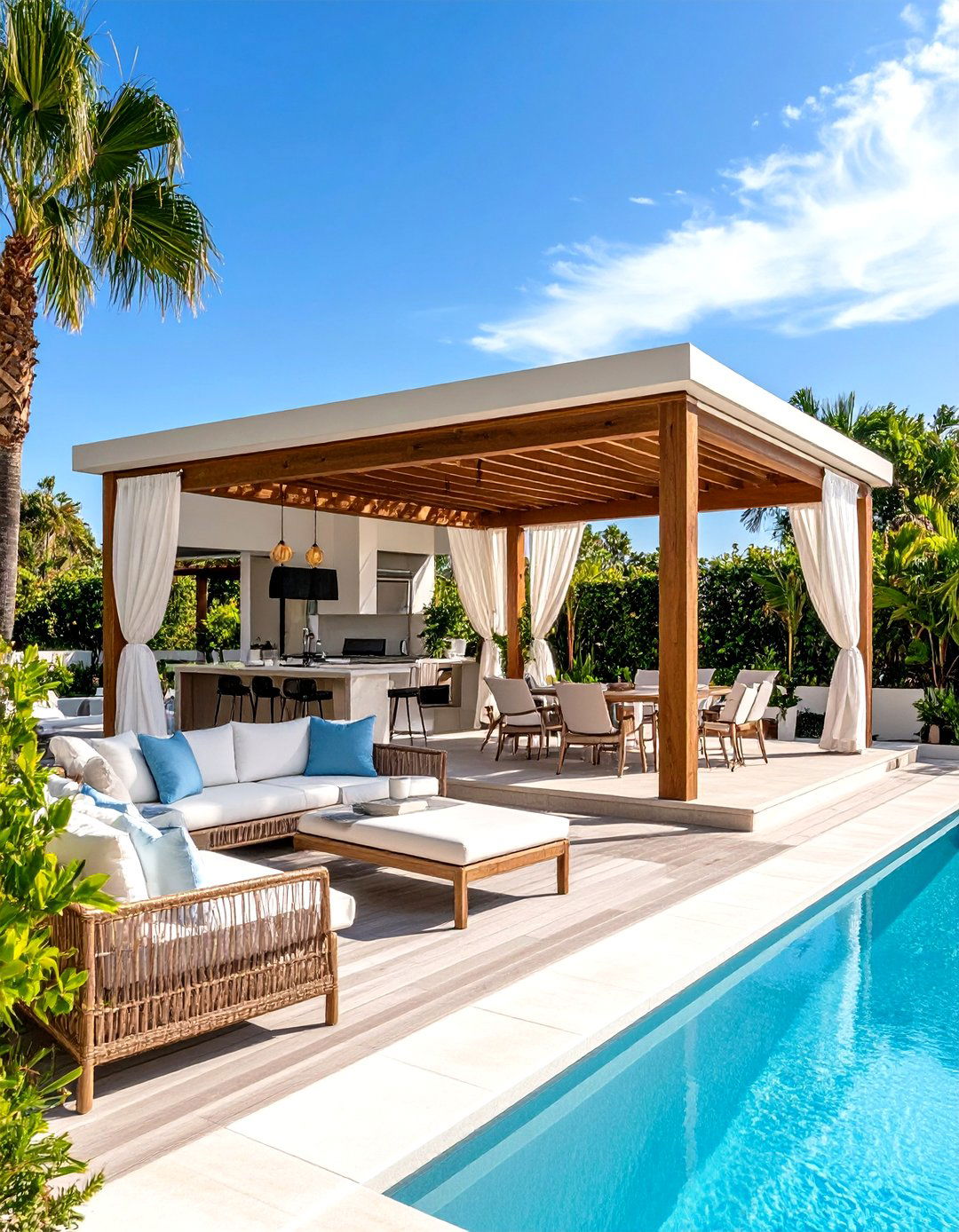 Outdoor Living Space Poolside Cabana - 20 Outdoor Living Space Ideas