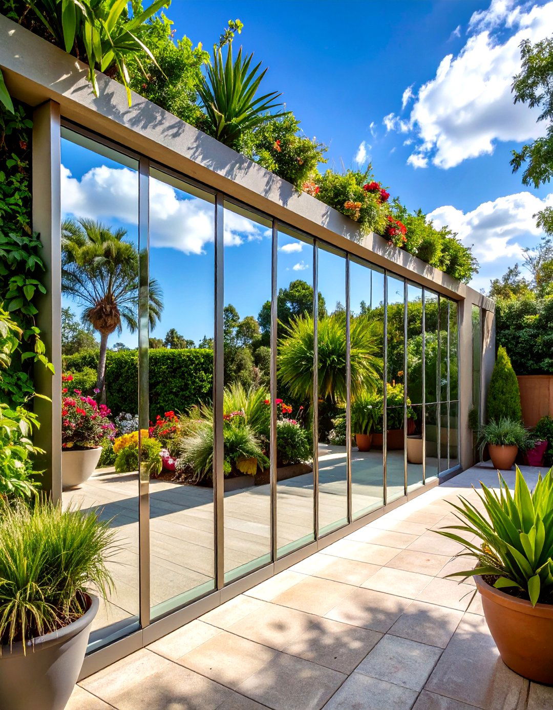 Outdoor Mirror Patio Wall Arrangements - 20 Patio Wall Ideas
