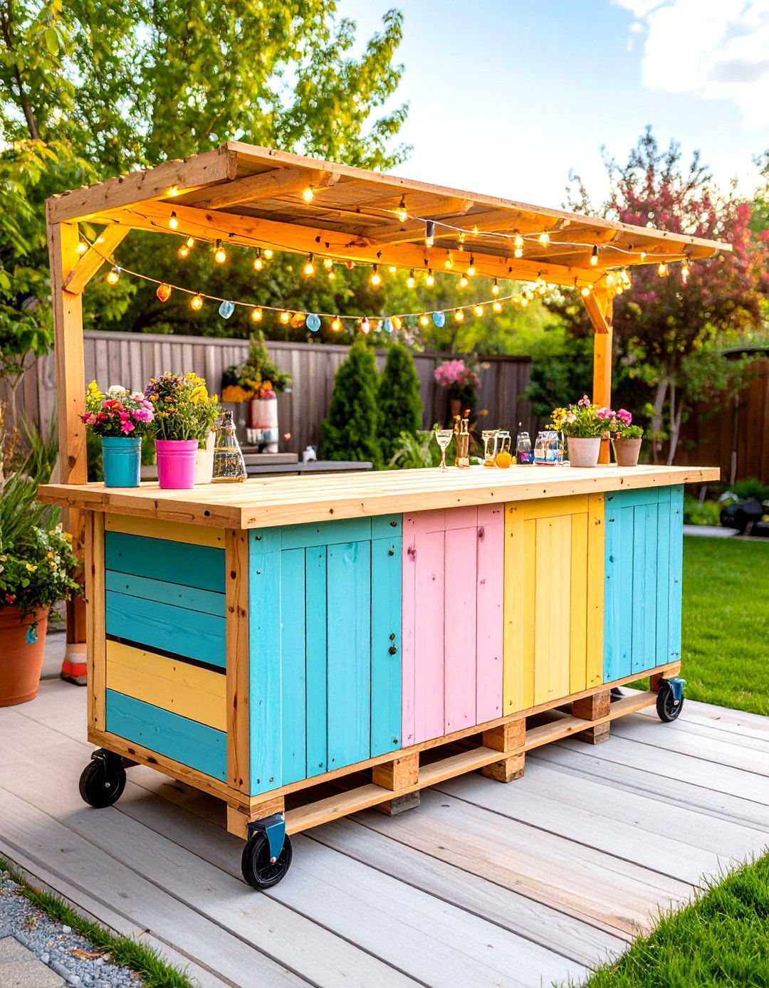 Outdoor Pallet Patio Home Bar - 20 Home Bar Ideas On A Budget