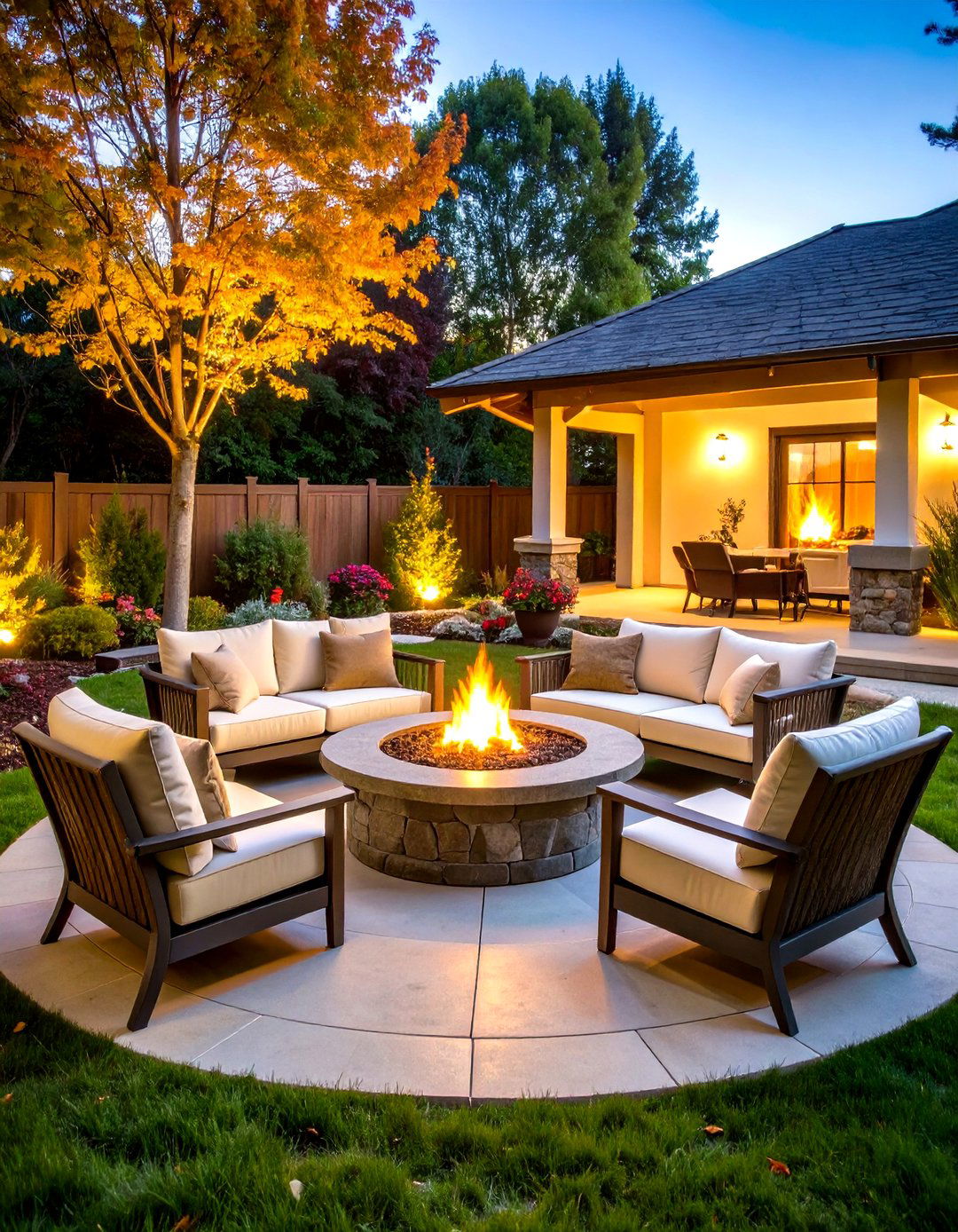 Outdoor Reading Nook Around Fire Feature - 20 Outdoor Reading Nook Ideas