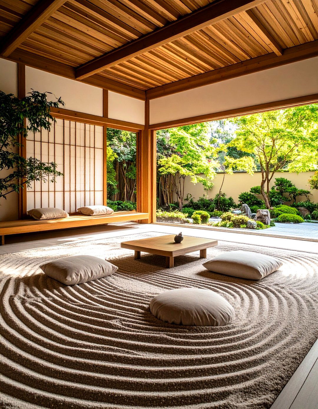 Outdoor Reading Nook in Zen Garden Setting - 20 Outdoor Reading Nook Ideas