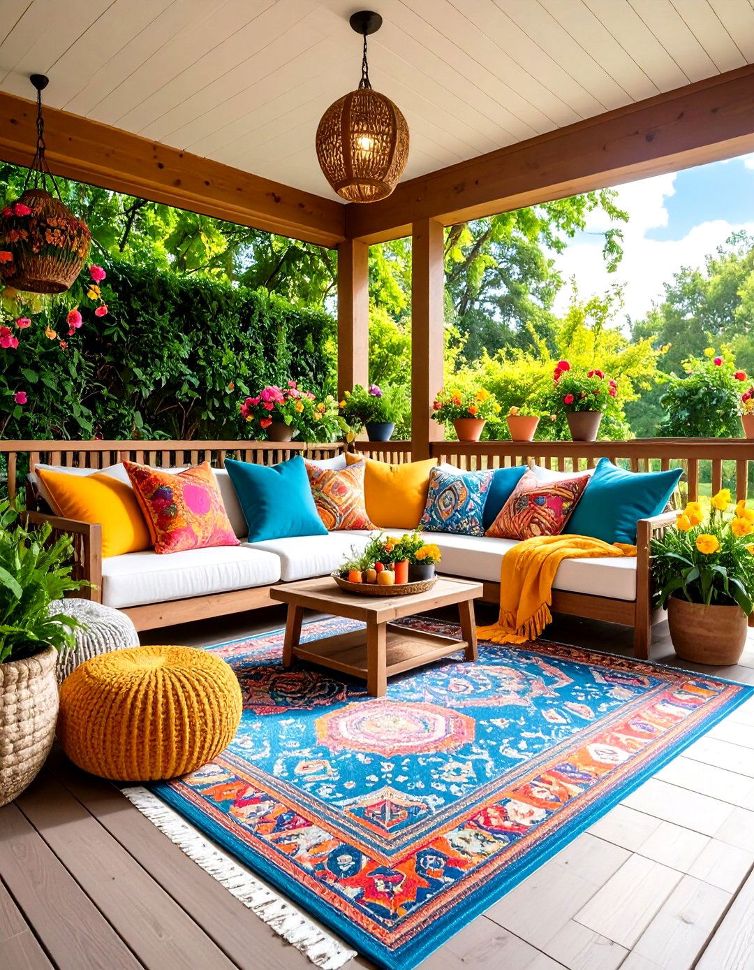 Outdoor Rug and Textiles - 20 Side Porch Ideas