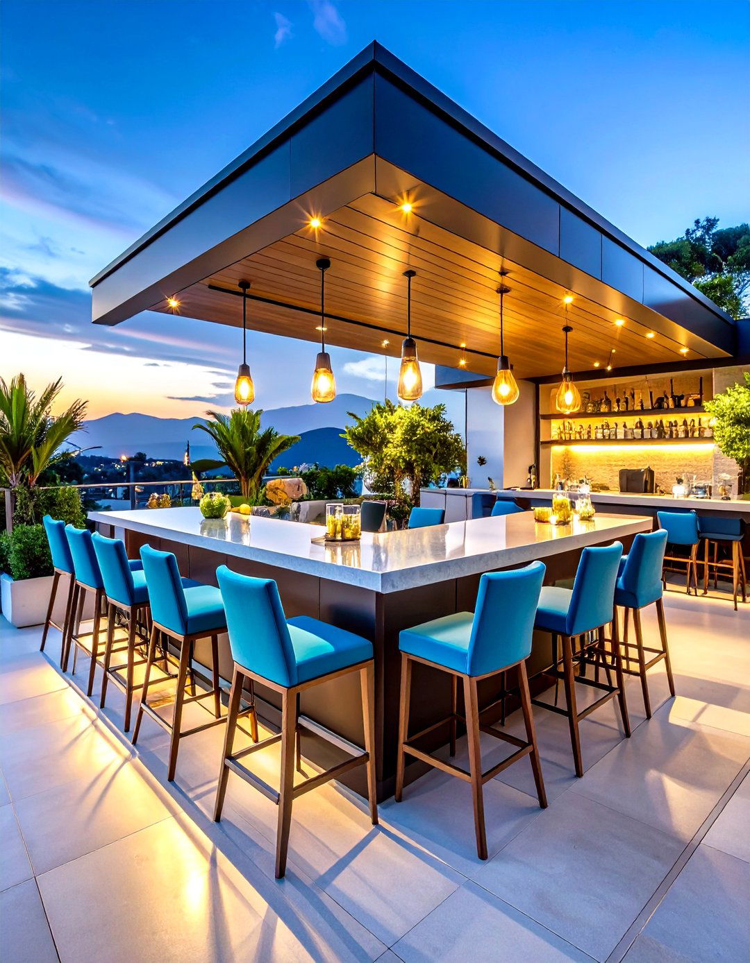 Outdoor Seating Bar Areas with Elevated Dining - 20 Outdoor Seating Ideas