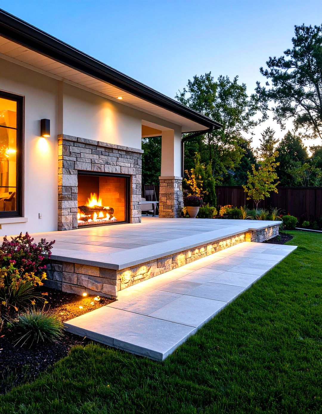 Outdoor Stone Fireplace Hearth Extension - 20 Fireplace Hearth Ideas