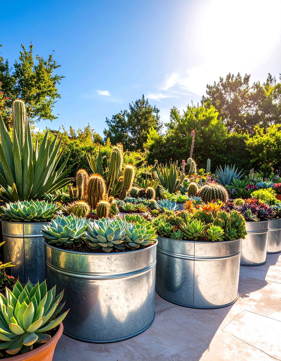 Outdoor Succulent Container Galvanized Tub Garden - 20 Outdoor Succulent Container Ideas