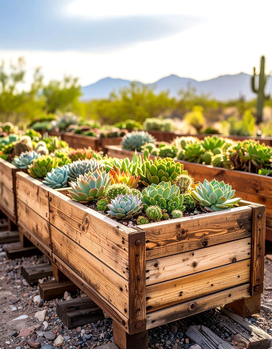 Outdoor Succulent Container Railroad Planter Box - 20 Outdoor Succulent Container Ideas