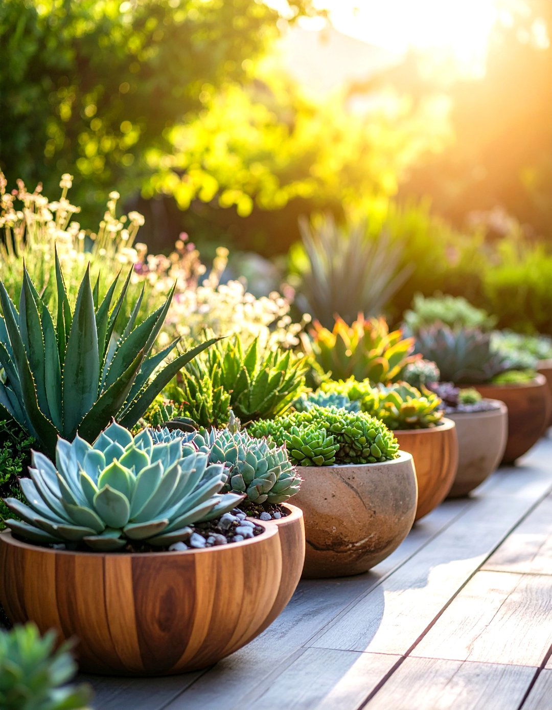 Outdoor Succulent Container Stone Trough Display - 20 Outdoor Succulent Container Ideas