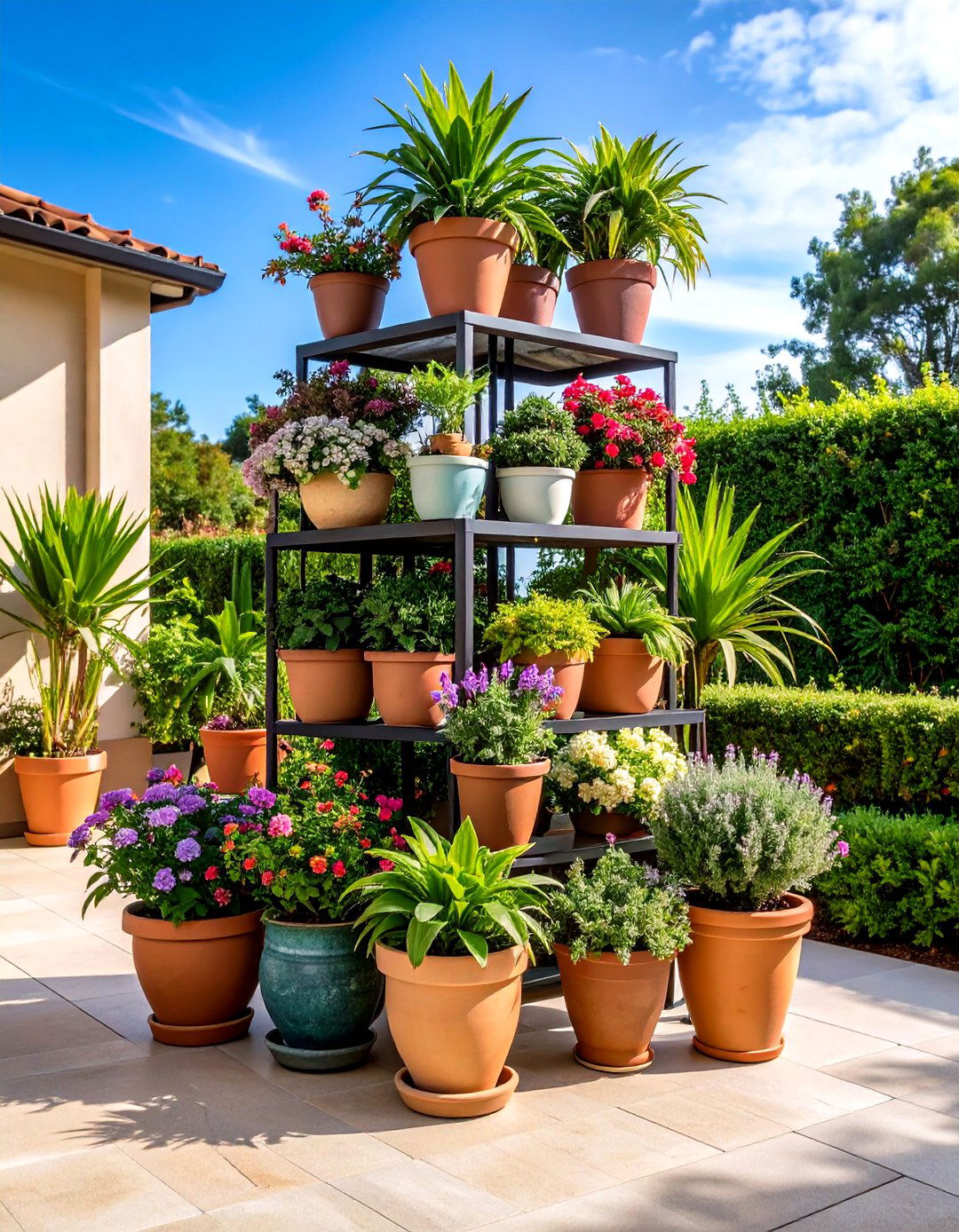 Outdoor Succulent Container Tiered Stand Arrangement - 20 Outdoor Succulent Container Ideas