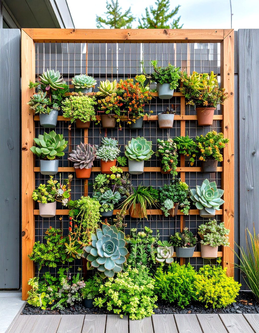 Outdoor Succulent Container Vertical Wall Display - 20 Outdoor Succulent Container Ideas
