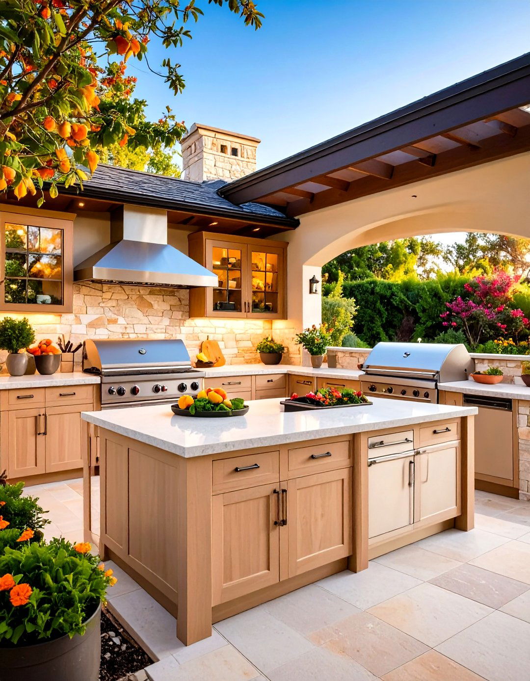 Outdoor Summer Kitchen Entertainment Hub - 20 Summer Kitchen Ideas