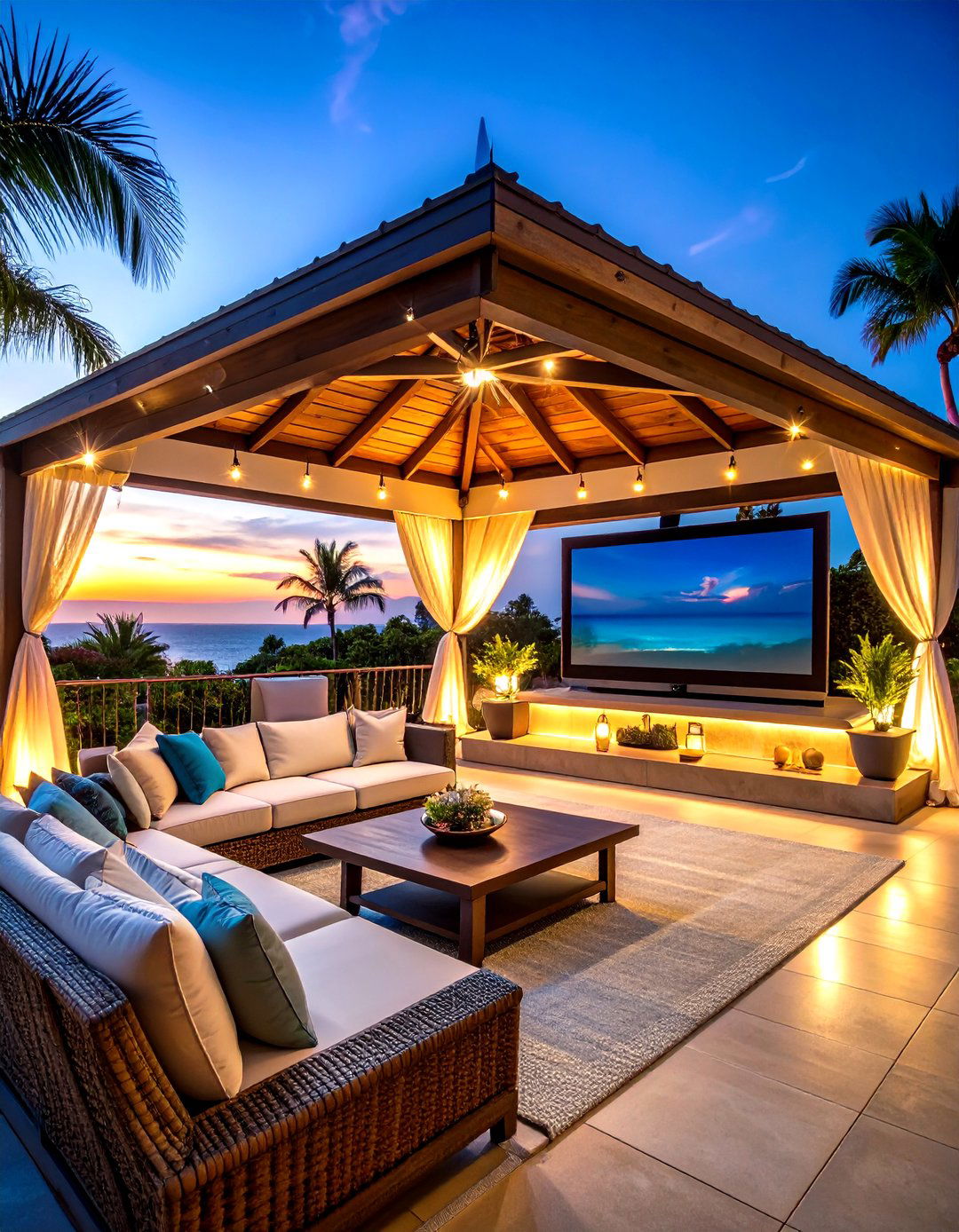 Outdoor TV Gazebo Theater Experience - 20 Outdoor Tv Ideas