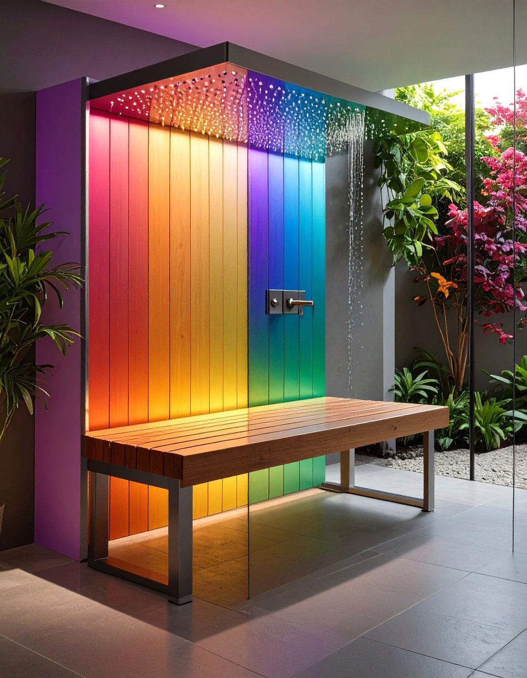 Outdoor Weatherized Bench - 20 Shower Bench Ideas