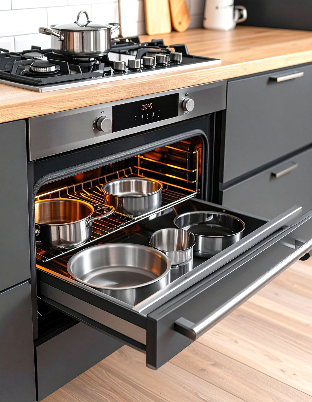 Oven Drawer Pots and Pans Storage Solution - 20 Pots and Pans Storage Ideas