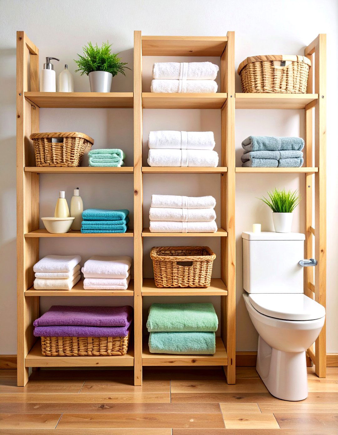 Over Toilet Glide Shelves Boost Half Bathroom Storage - 20 Half Bathroom Ideas