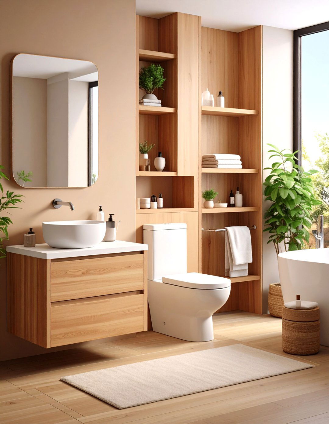 Over Toilet Storage Built in Niche - 20 Over Toilet Storage Ideas