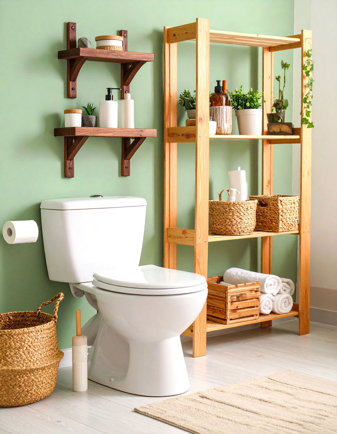 Over Toilet Storage DIY Wooden Shelves - 20 Over Toilet Storage Ideas