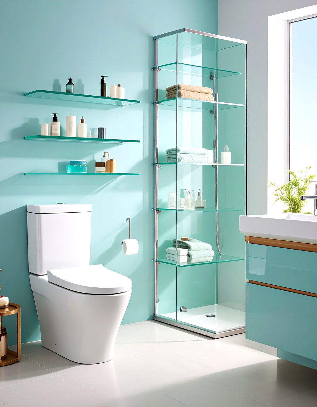 Over Toilet Storage Glass Shelving Unit - 20 Over Toilet Storage Ideas