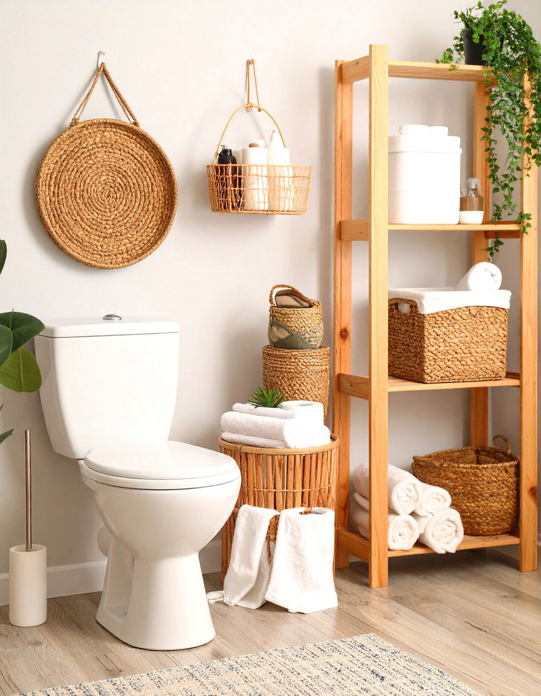 Over Toilet Storage Hanging Baskets - 20 Over Toilet Storage Ideas