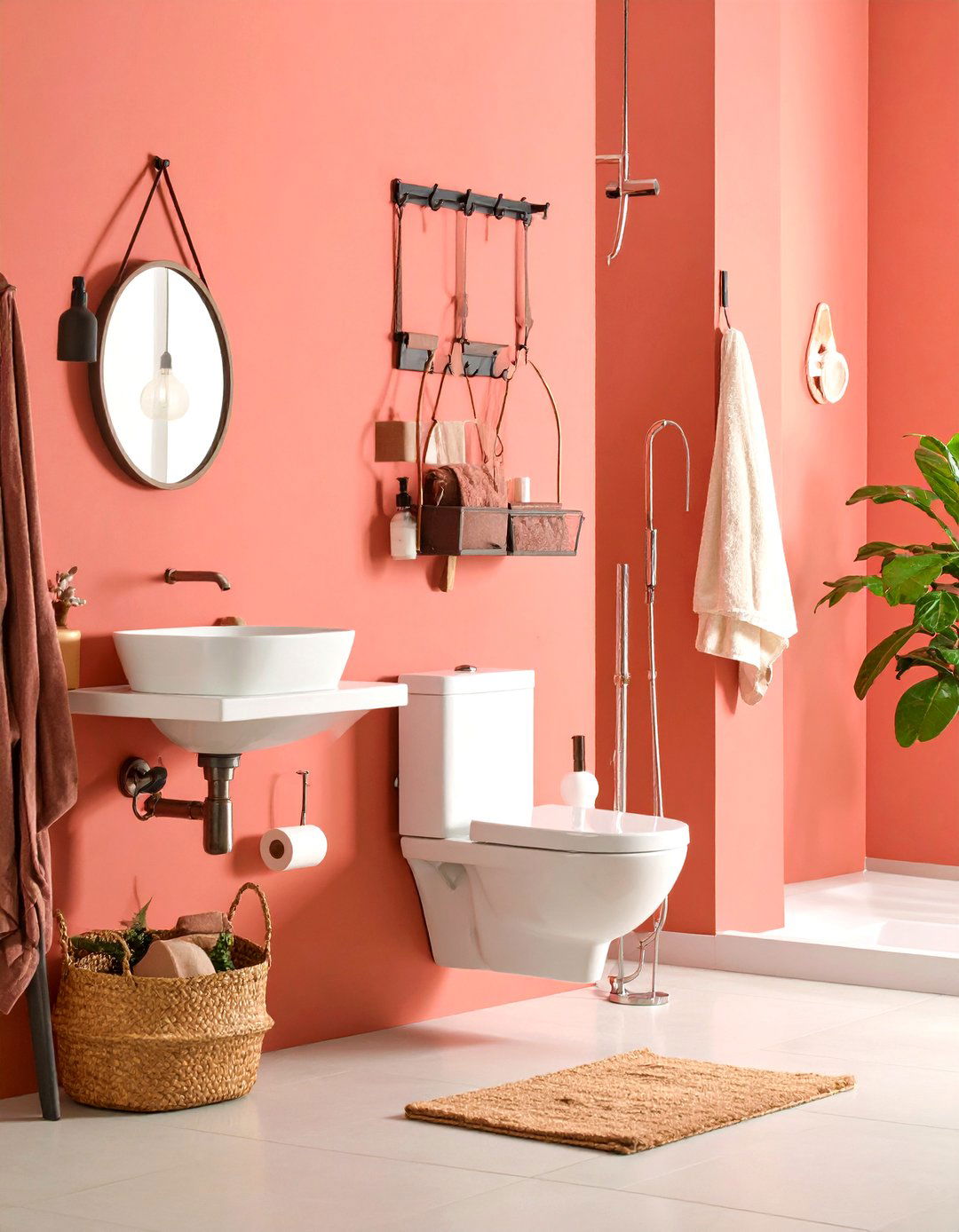 Over Toilet Storage Multi Hook System - 20 Over Toilet Storage Ideas
