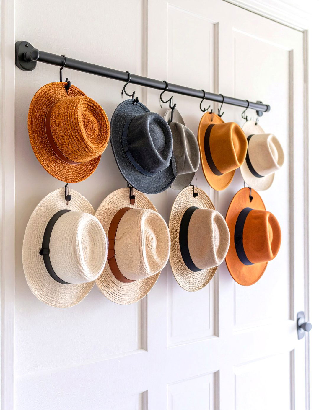Over the Door Hat Rack with Multi Hooks - 20 Hat Storage Ideas
