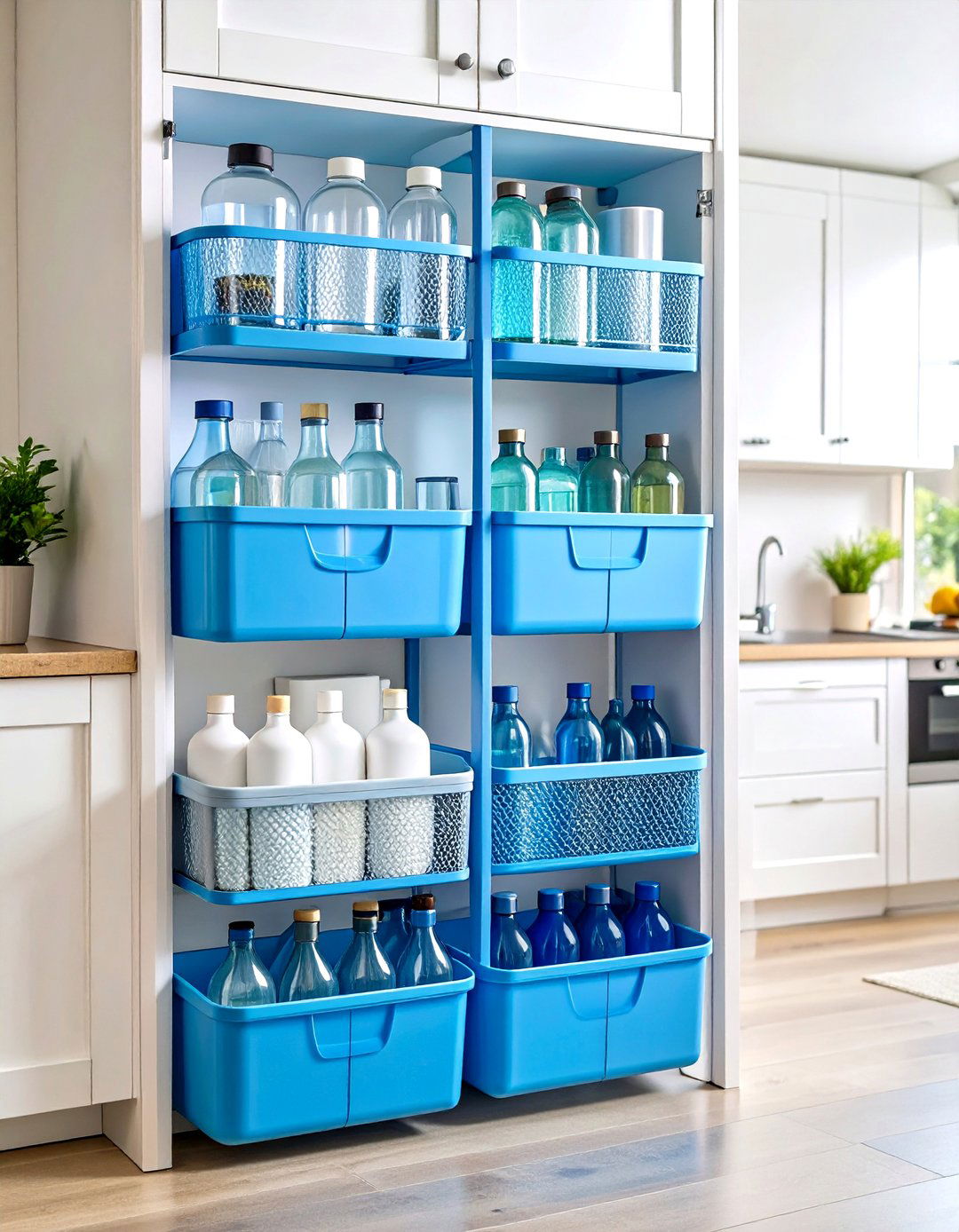 Over the Door Water Bottle Storage Organizer System - 20 Water Bottle Storage Ideas
