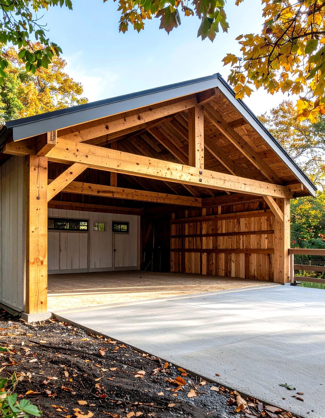 Overhead Loft for Extra Storage in a Rustic Garage - 20 Rustic Garage Ideas
